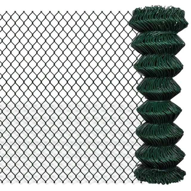 vidaXL Maschendrahtzaun Stahl 1,25x15 m Grün 140345