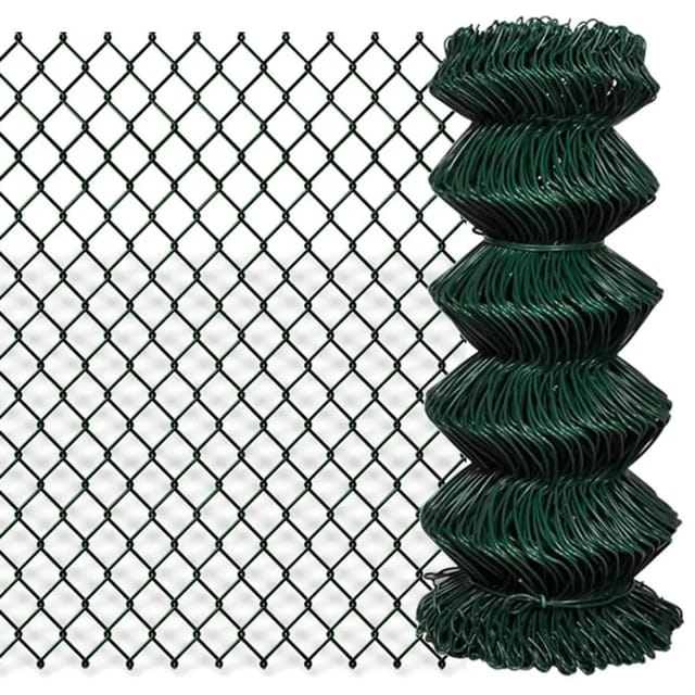 vidaXL Maschendrahtzaun Stahl 0,8x15 m Grün 140343
