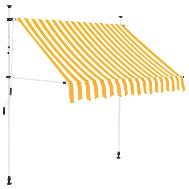 vidaXL Einziehbare Markise Handbetrieben 150 cm Orange/Weiß Gestreift 43231