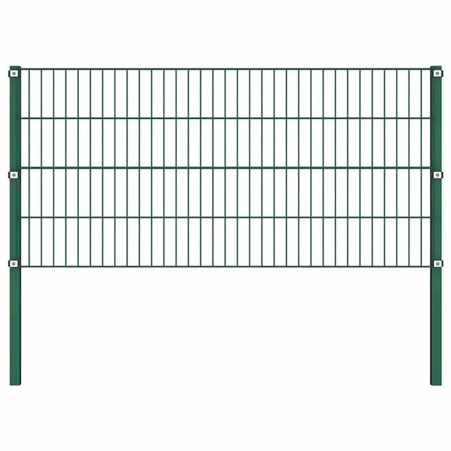 vidaXL Zaunelement mit Pfosten Eisen 176,5 x 80 cm Grün 144933