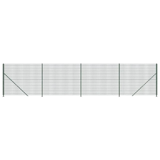 vidaXL Maschendrahtzaun mit Bodenflansch Grün 2,2x10 m 154167