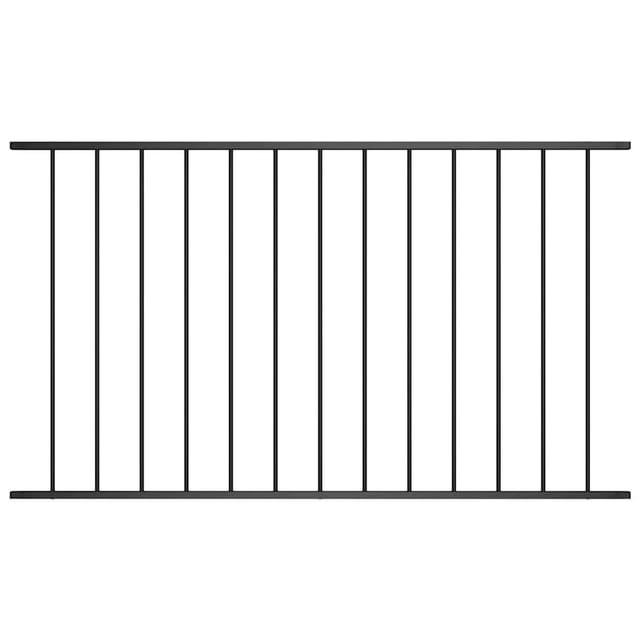 vidaXL Zaunelement Pulverbeschichteter Stahl 1,63x0,75 m Schwarz 145218
