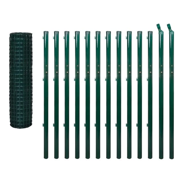 vidaXL Eurozaun Stahl 25 x 1,7 m Grün 142380