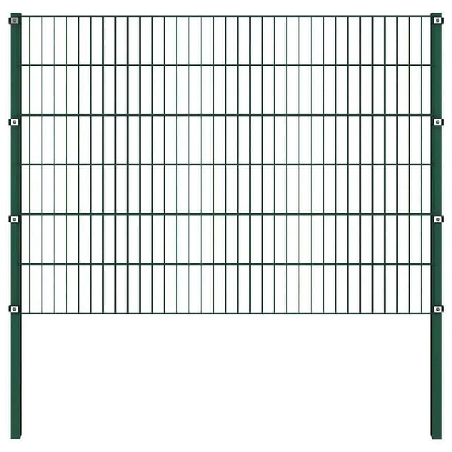 vidaXL Zaunelement mit Pfosten Eisen 176,5 x 120 cm Grün 144934
