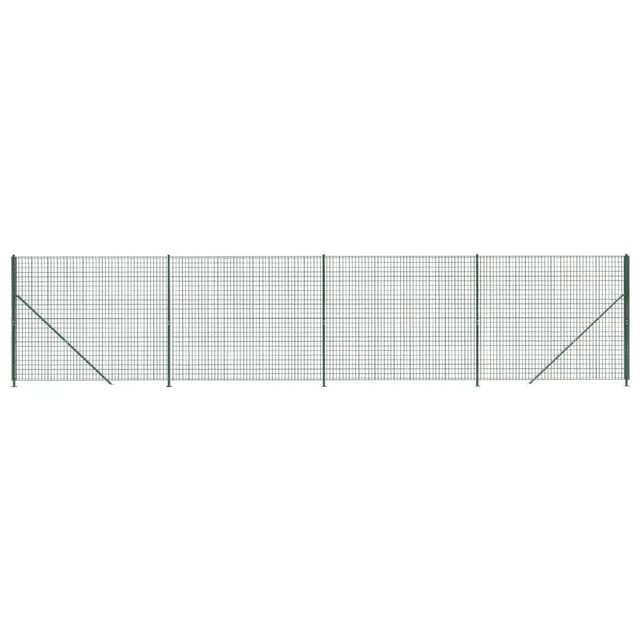 vidaXL Maschendrahtzaun mit Bodenflansch Grün 1,6x10 m 154148