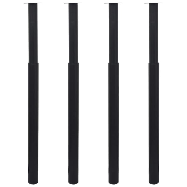 vidaXL Teleskopische Tischbeine 4 Stk Schwarz 710 - 1100 mm 3051488