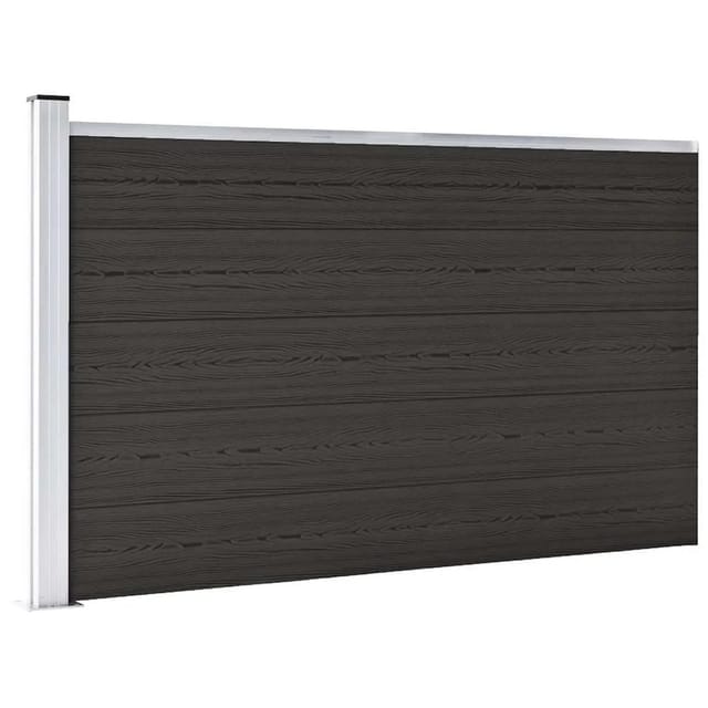 vidaXL Zaunelement WPC 175x105 cm Schwarz 148976