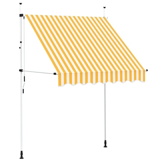 vidaXL Einziehbare Markise Handbetrieben 200 cm Orange/Weiß Gestreift 43232