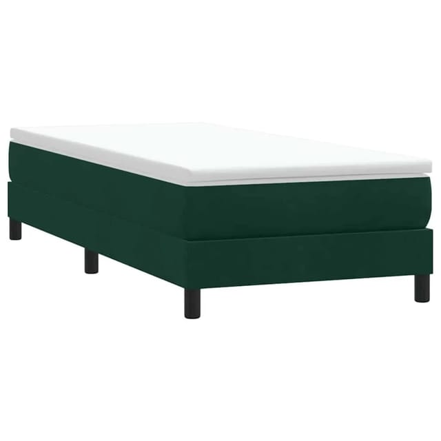 vidaXL Boxspringbett ohne Matratze Dunkelgrün 90x220 cm Samt 3315858