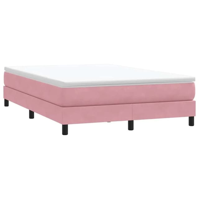 vidaXL Boxspringbett ohne Matratze Rosa 140x220 cm Samt 3315878