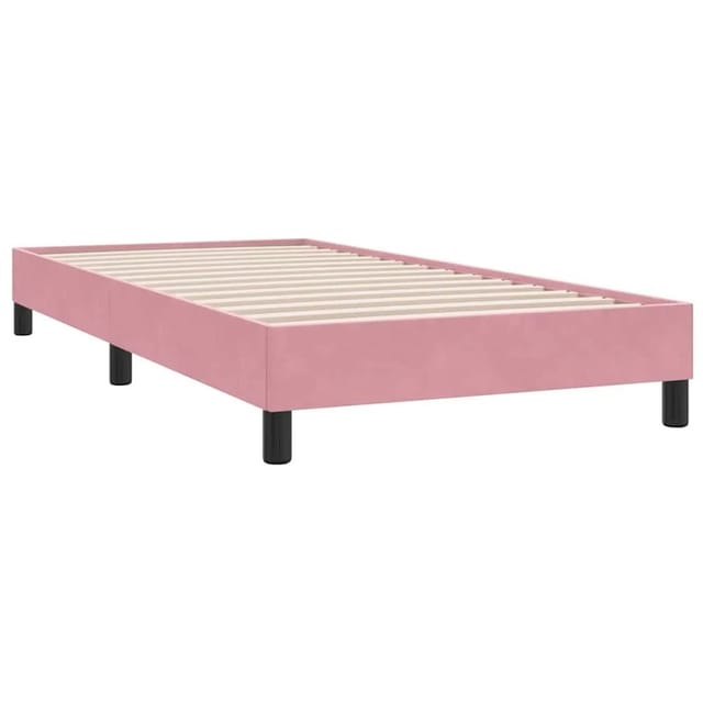 vidaXL Boxspringbett ohne Matratze Rosa 100x210 cm Samt 3315818