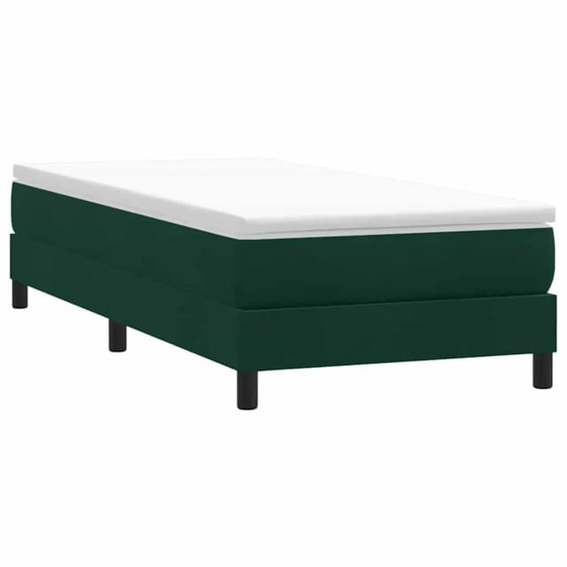 vidaXL Boxspringbett ohne Matratze Dunkelgrün 100x220 cm Samt 3315864