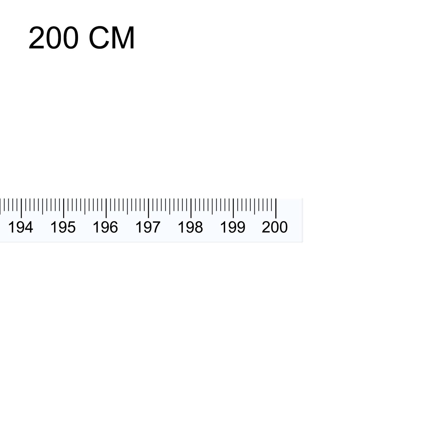 Maßklebeband 200cm für Workbench, Lineal transparent links nach rechts