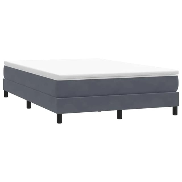vidaXL Boxspringbett ohne Matratze Dunkelgrau 160x220 cm Samt 3315880