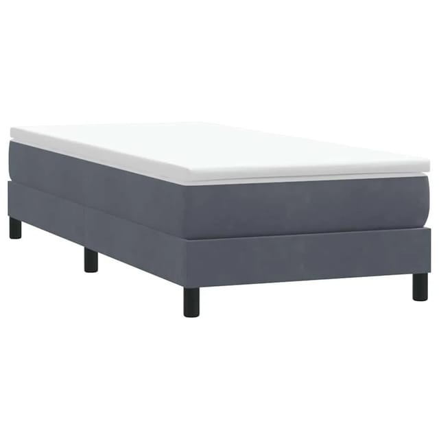 vidaXL Boxspringbett ohne Matratze Dunkelgrau 100x220 cm Samt 3315862