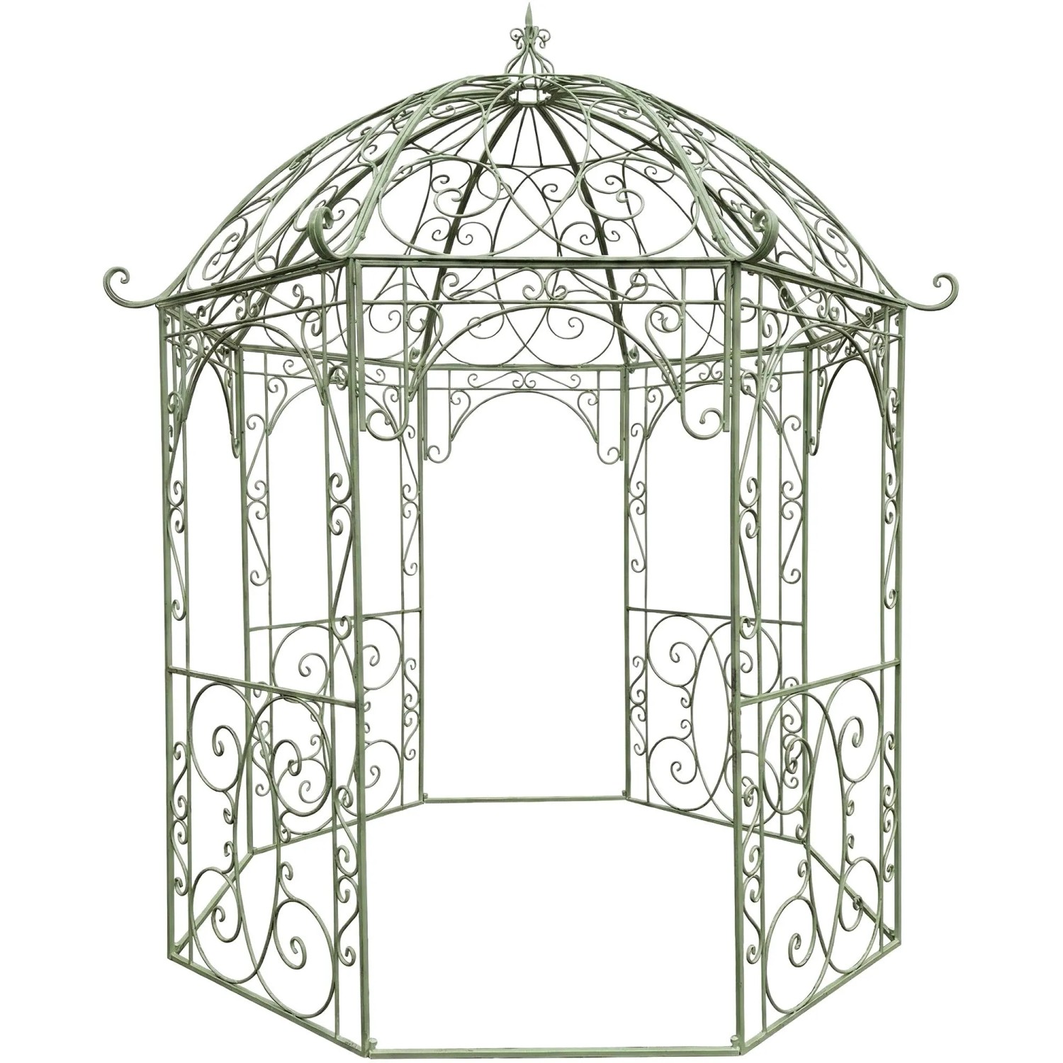 DELUKE Pavillon LIV Antik 284x263x313cm Metall Antik-Grün Gartenpavillon Zierpavillon Gartendeko