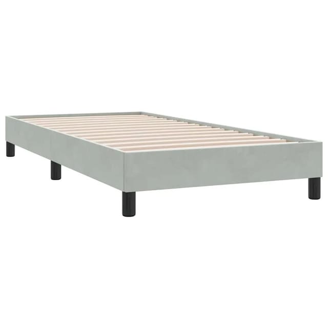 vidaXL Boxspringbett ohne Matratze Hellgrau 90x210 cm Samt 3315807
