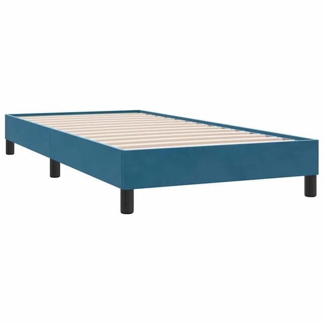 vidaXL Boxspringbett ohne Matratze Dunkelblau 100x210 cm Samt 3315817