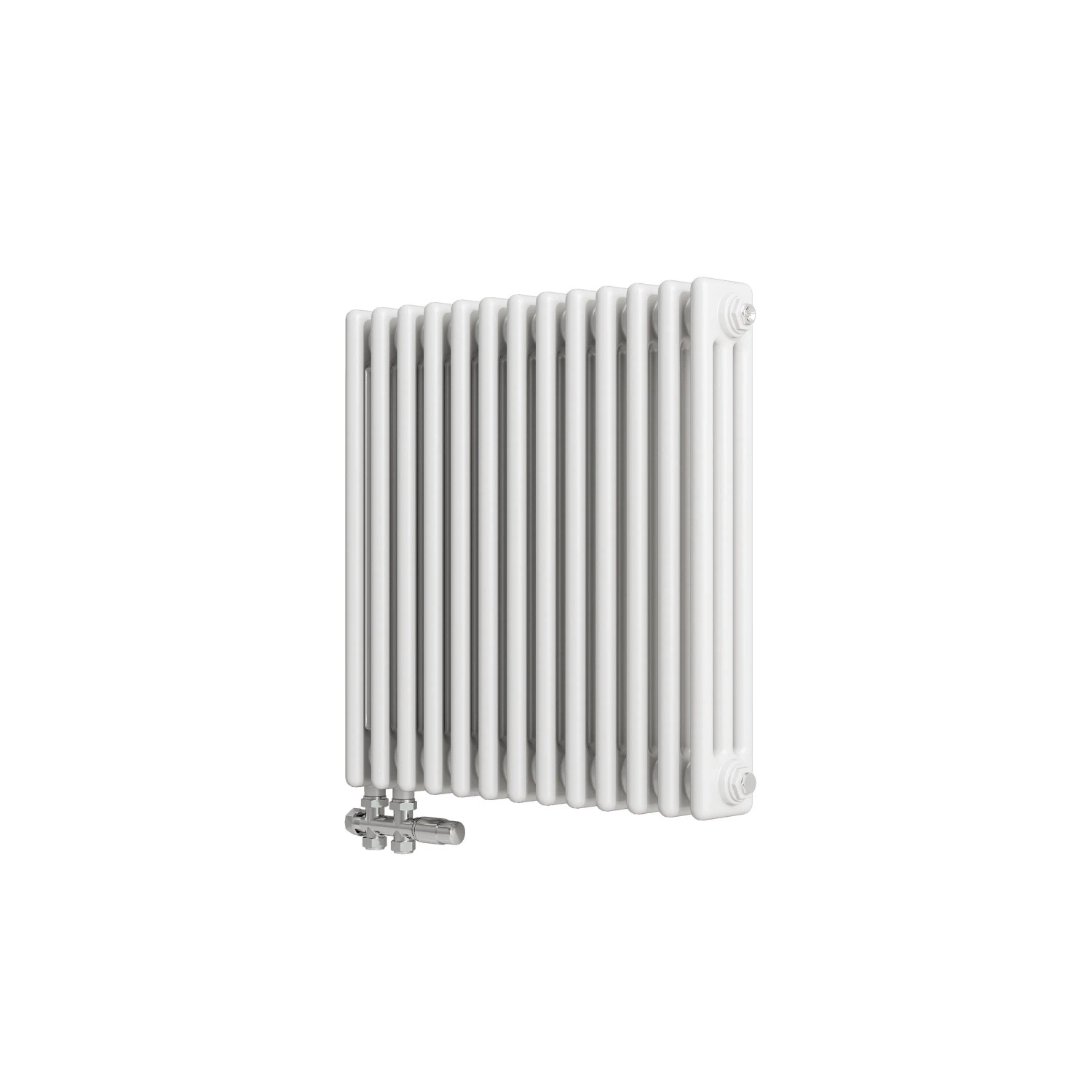Duschparadies Traditioneller Heizkörper 600 x 605 mm 942W Dreilagig Gusseisenstil Weiß