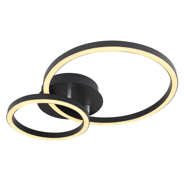 Globo LED-Deckenleuchte Reggy Schwarz 42 x 30 cm