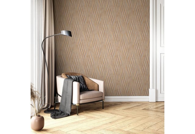Newroom Vliestapete Armani Brown Wellen Modern FSC®