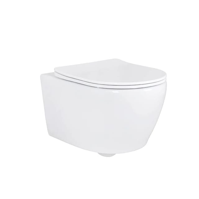Belvit Spülrandloses Wand-WC Dusch-WC mit Taharet Bidet Funktion und Softclose WC-Sitz Weiß