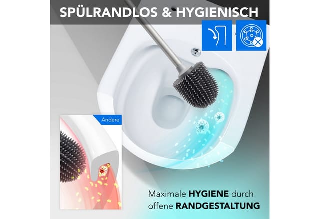 Belvit Spülrandloses Wand-WC Dusch-WC mit Kalt- und Warmwasserarmatur und Taharet Bidet/Funktion Weiß