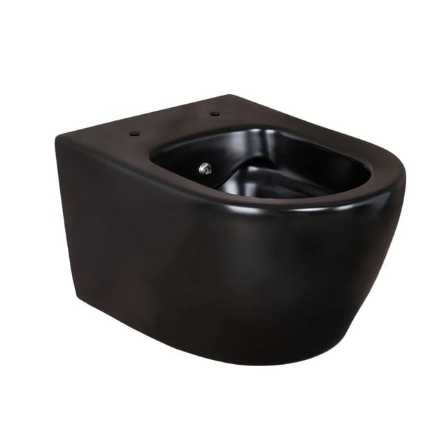 Belvit Spülrandloses Design Wand-WC Dusch-WC mit Taharet/Bidet/Hygienedüse Schwarz Matt