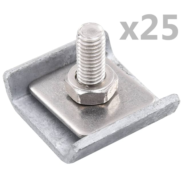vidaXL Gittermattenverbinder 25 Stk Silbern 144500