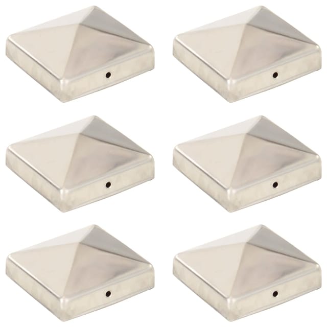 vidaXL Pfostenkappen 6 Stk Pyramide Edelstahl 81 x 81 mm 145486