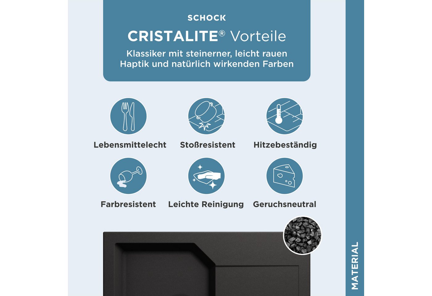 Schock Granitspüle Lucca, rechteckig, 64/51 cm Bild 4