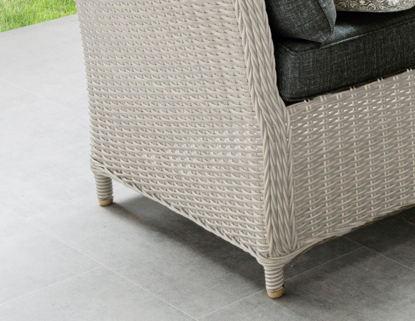Destiny Garten-Essgruppe PALMA, (10-tlg., 2x Schenkel, 1x Eckmodul, 1x Tisch, inkl. Auflagen), Aluminium, Polyrattan