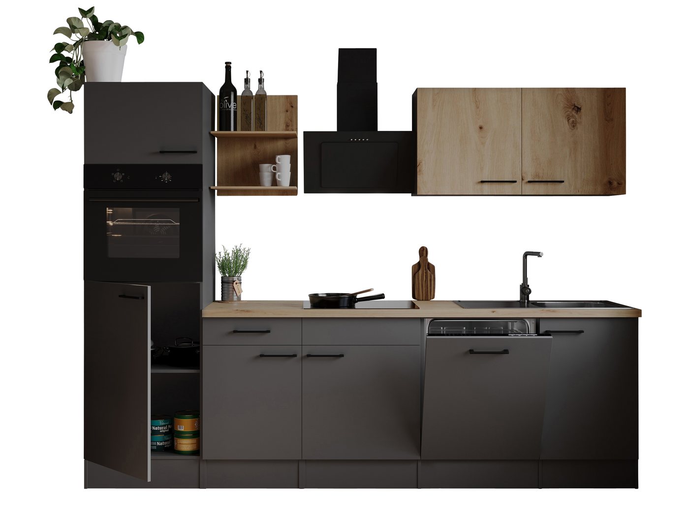 RESPEKTA Küche Oliver, zerlegt, wahlweise mit Kühlschank, mit Soft Close, Breite 280 cm Bild 2