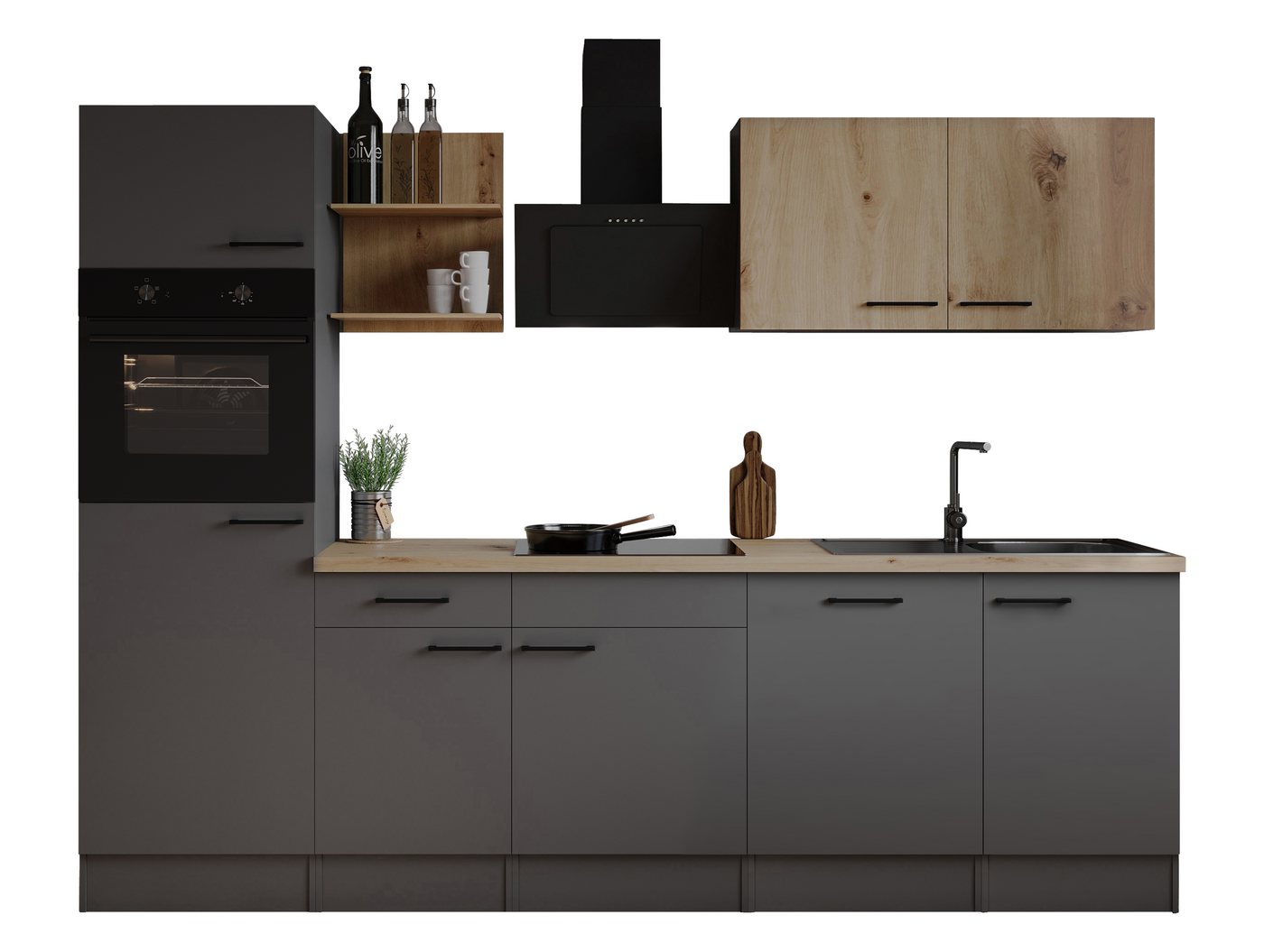 RESPEKTA Küche Oliver, zerlegt, wahlweise mit Kühlschank, mit Soft Close, Breite 280 cm Bild 4