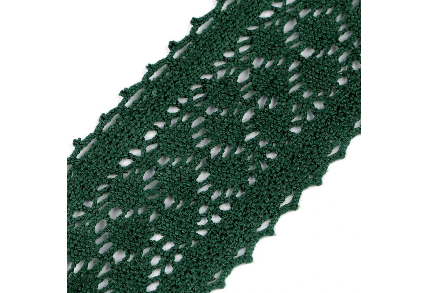 maDDma Spitzenband 1m / Meterware Klöppelspitze aus Baumwolle, Breite 63mm, dunkelgrün Bild 4