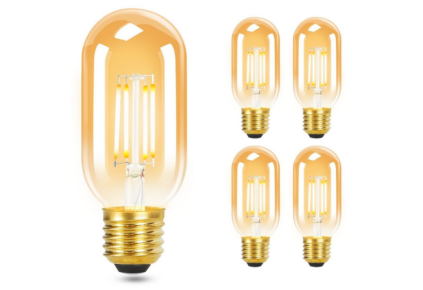 ZMH LED-Leuchtmittel LED Glühbirnen Vintage Lampe Birnen 4W Energiesparlampe, E27, 2 St., 2700k, nicht dimmbar Bild 4