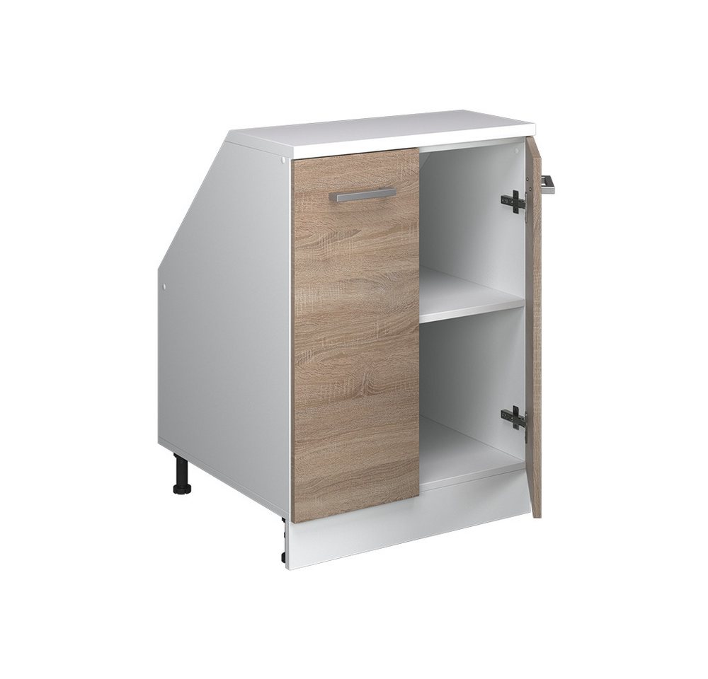 Vicco Kommode Rion, Sonoma/Weiß, 60 x 81.6 cm mit 2 Türen, Schrankkorpus 60 cm ... (1 St) Bild 3