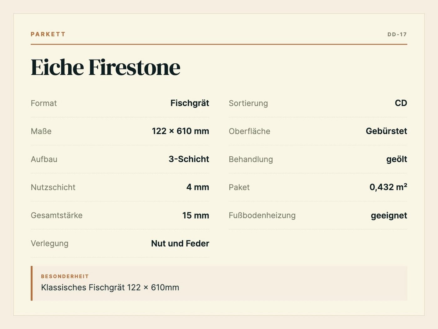 DielenDealer Parkett Musterstück Eiche Firestone, Natur, Dunkel (ca. 19 × 28 cm) Bild 2