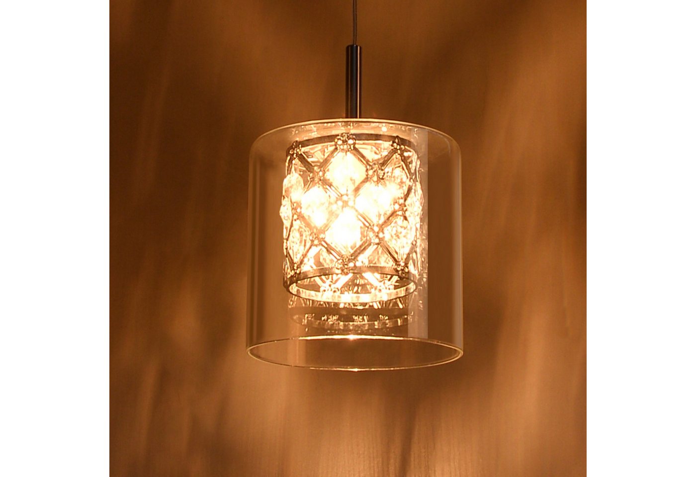ZMH Pendelleuchte Esszimmer 3/4/5 flammig, silberfarbene G9 Hängeleuchte, ohne Leuchtmittel, bis 120 cm höhenverstellbar Bild 4