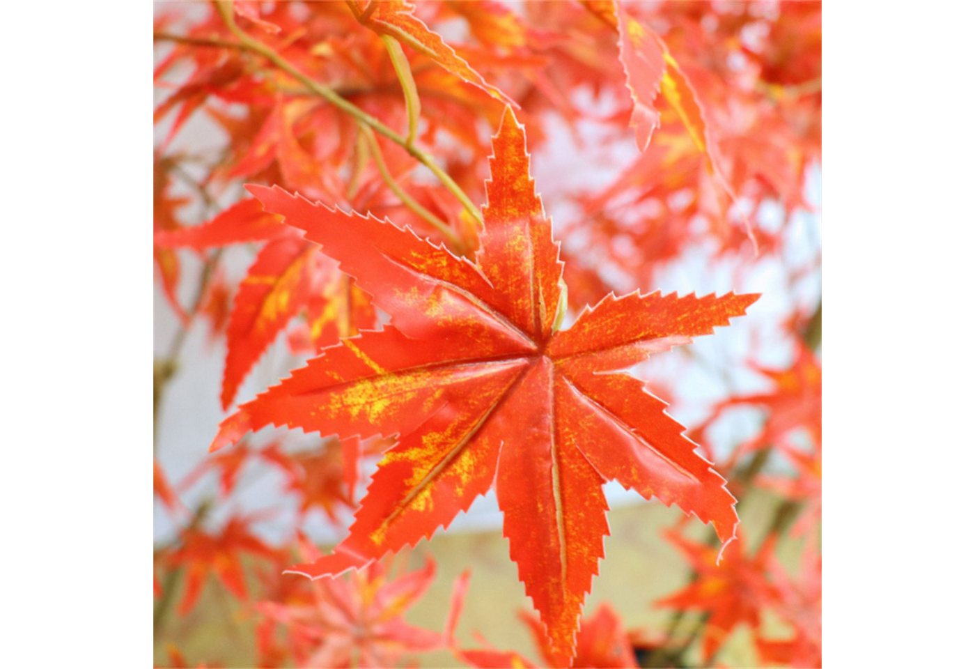Künstliche Zimmerpflanze 2pcs künstliche Ahornbäume, Herbst realistischen Ahornbaum im Topf, GarveeMore, Höhe 120 cm, 4ft/5ft/6ft künstliche Ahorn Herbst Baum für Ernte Party Home Decor Bild 4