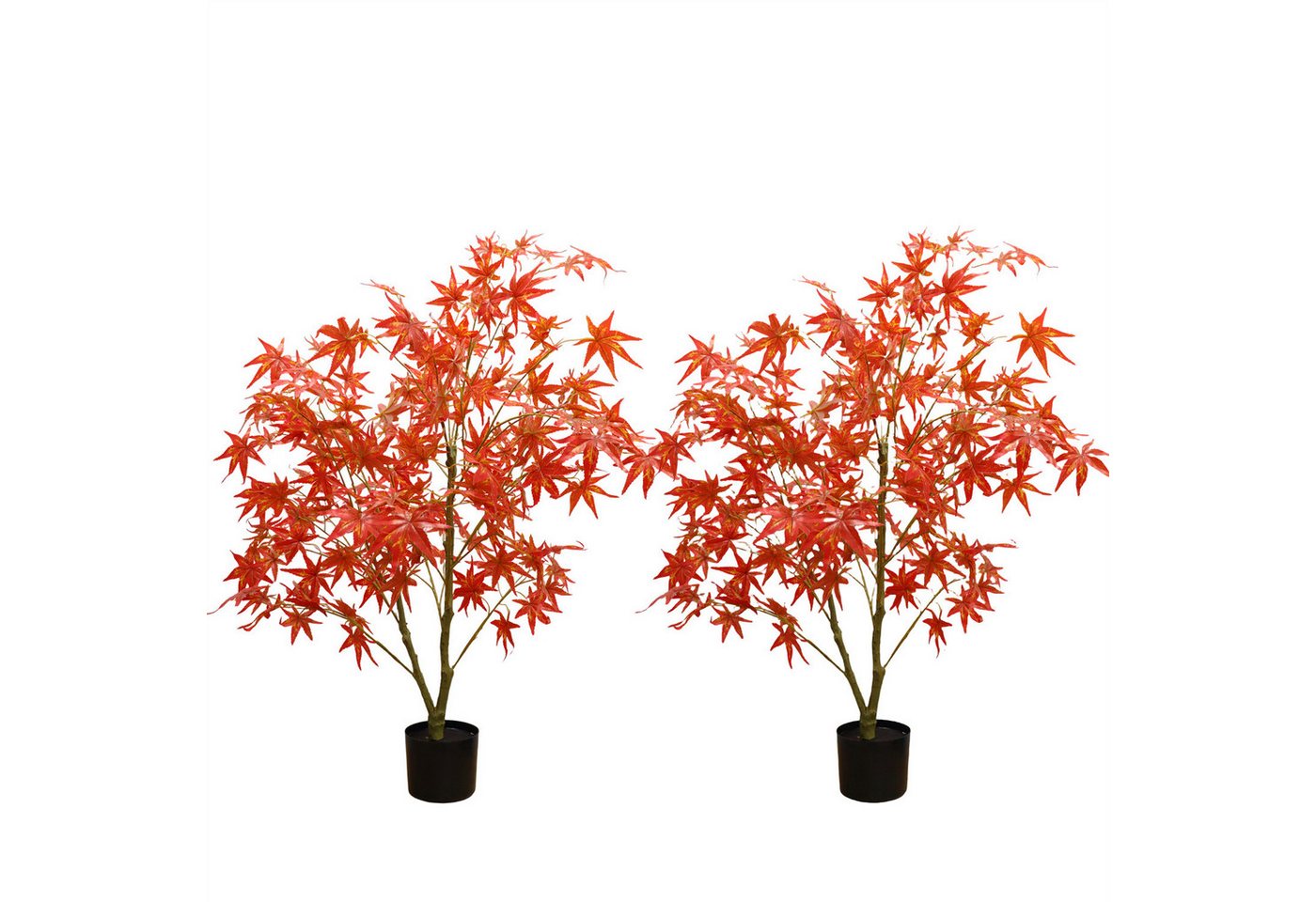 Künstliche Zimmerpflanze 2pcs künstliche Ahornbäume, Herbst realistischen Ahornbaum im Topf, GarveeMore, Höhe 120 cm, 4ft/5ft/6ft künstliche Ahorn Herbst Baum für Ernte Party Home Decor Bild 5
