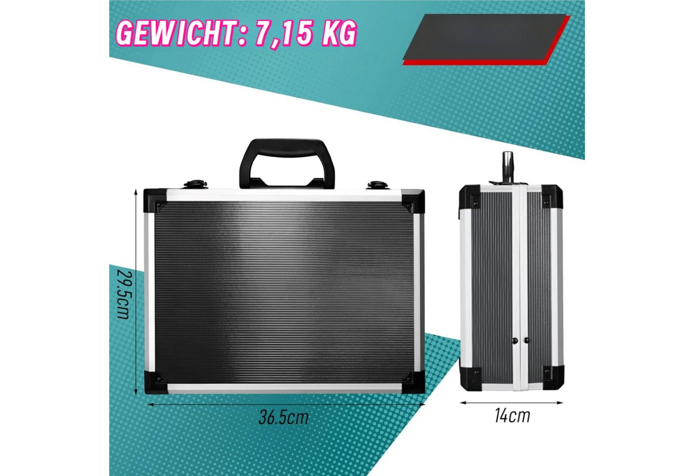 TLGREEN Werkzeugkoffer aus Aluminium,122-tlg Werkzeug Set Werkzeugkasten (Haushalts-Werkzeugkasten mit Ratsche, Steckschlüsseln), Schraubendrehern, Zangen und Hammer