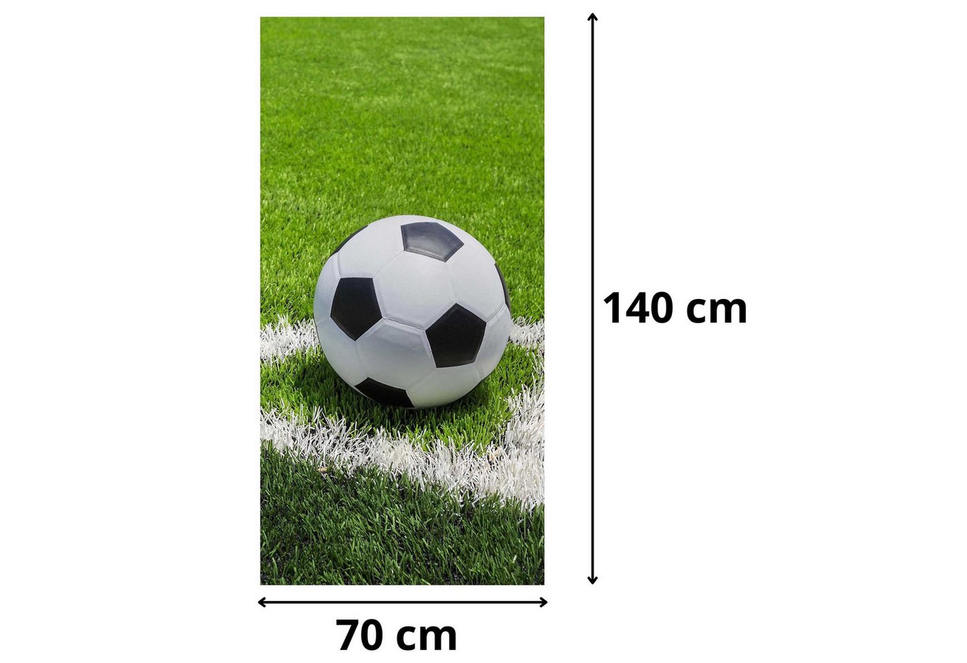 Sarcia.eu Badetücher Fußball-Strandtuch für Kinder, 100 % Baumwolle, 70 x 140 cm