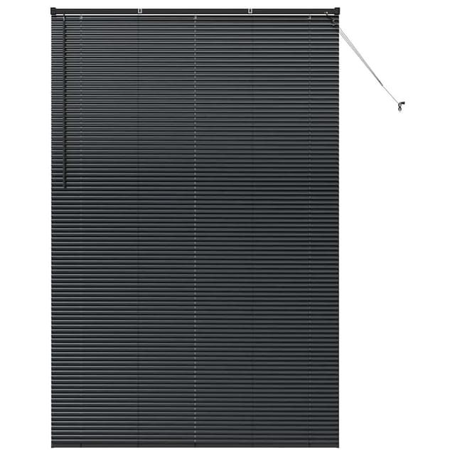 vidaXL Balkenjalousien mit Vorhängen Schwarz 220 x 140 cm Aluminium 42006180