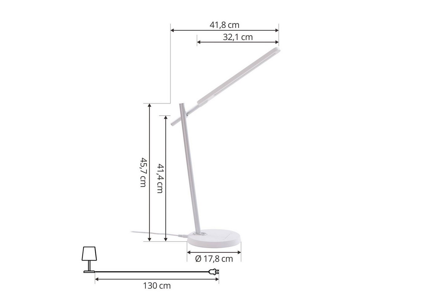 Lindby Schreibtischlampe Valtorin, LED, Kunststoff Weiß universalweiß IP20, 1 x 7,2 W LED, universalweiß Bild 5
