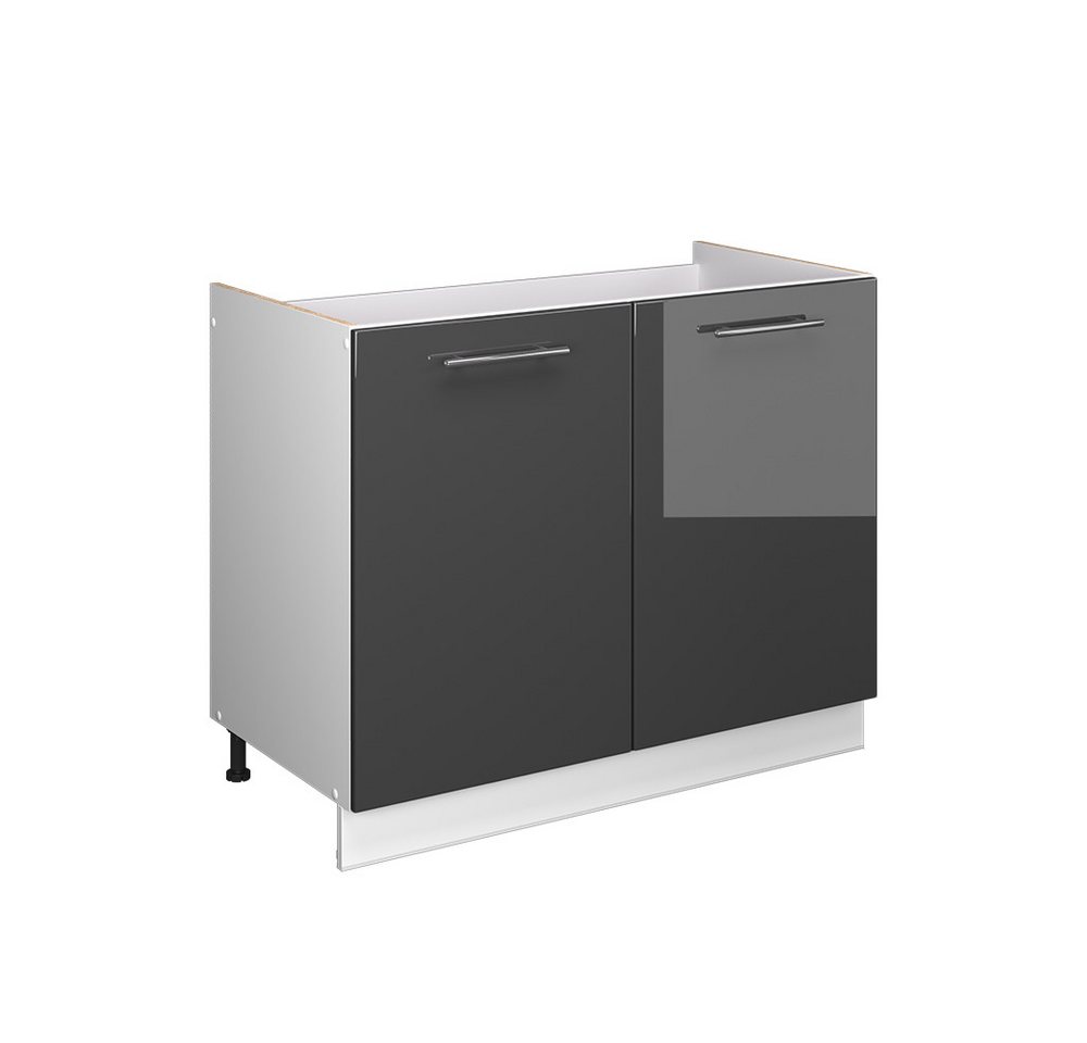 Vicco Unterschrank Fame-Line, Anthrazit Hochglanz/Weiß, 100 cm ohne Arbeitsplatte (1-St) Bild 5