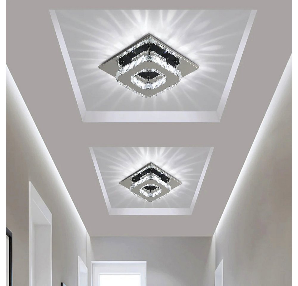 Riserva Deckenleuchten Kristall Quadrat LED Deckenleuchte 12W Kaltweiß 6500K Bild 3