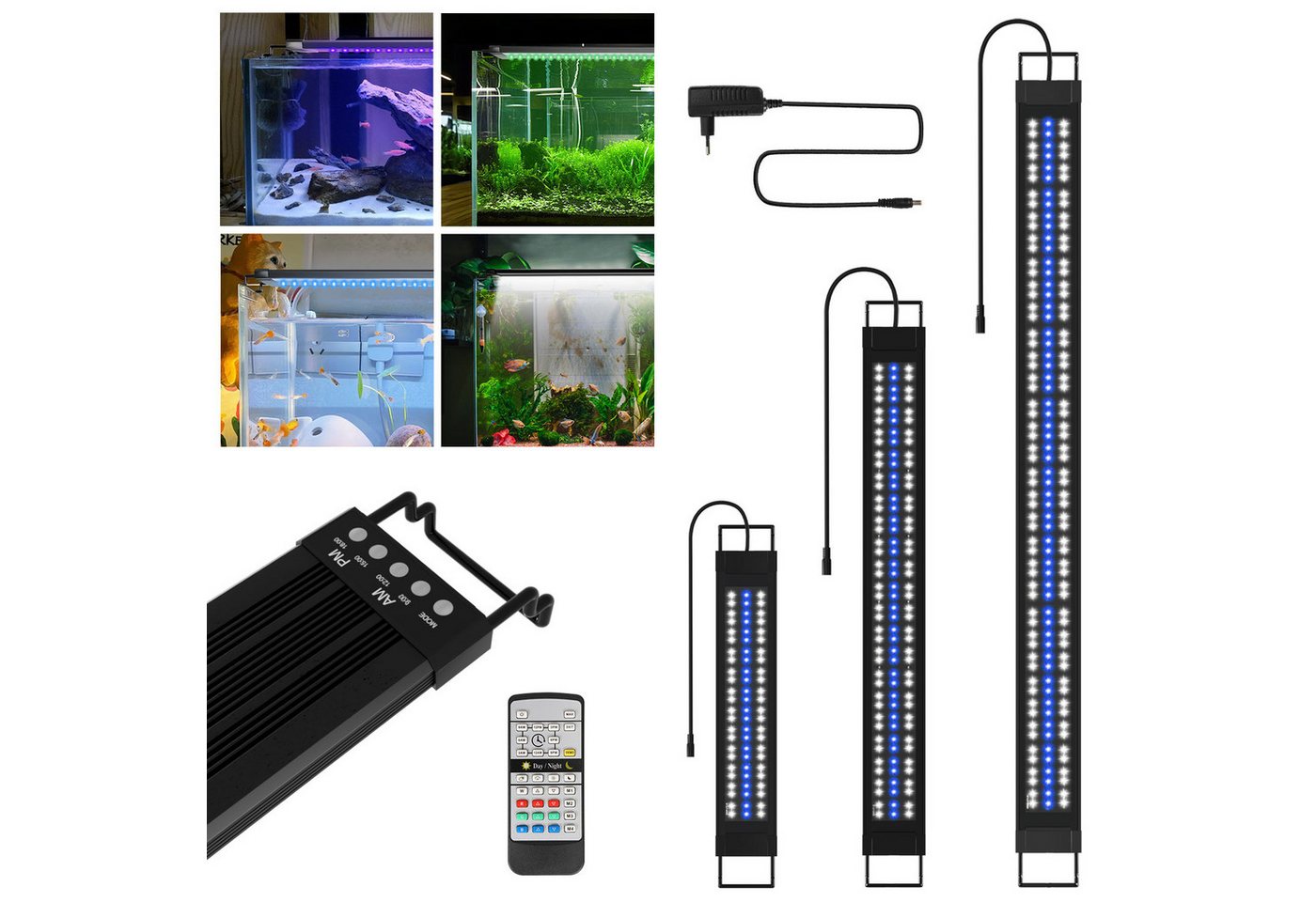 Clanmacy LED Aquariumleuchte LED Aquarium RGB Aquariumleuchte Beleuchtung aquarium licht 18-45W, RGB50.5 FITS 55-80CM TANk Bild 5
