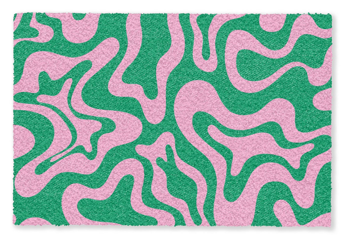 MuchoWow Fußmatte Abstrakt - Muster - Grün - Rosa - Farbenfroh, Rechteckig, innen Schmutzfangmatte, Tür, Schmutzfänger Flur, Teppich 60x40 cm