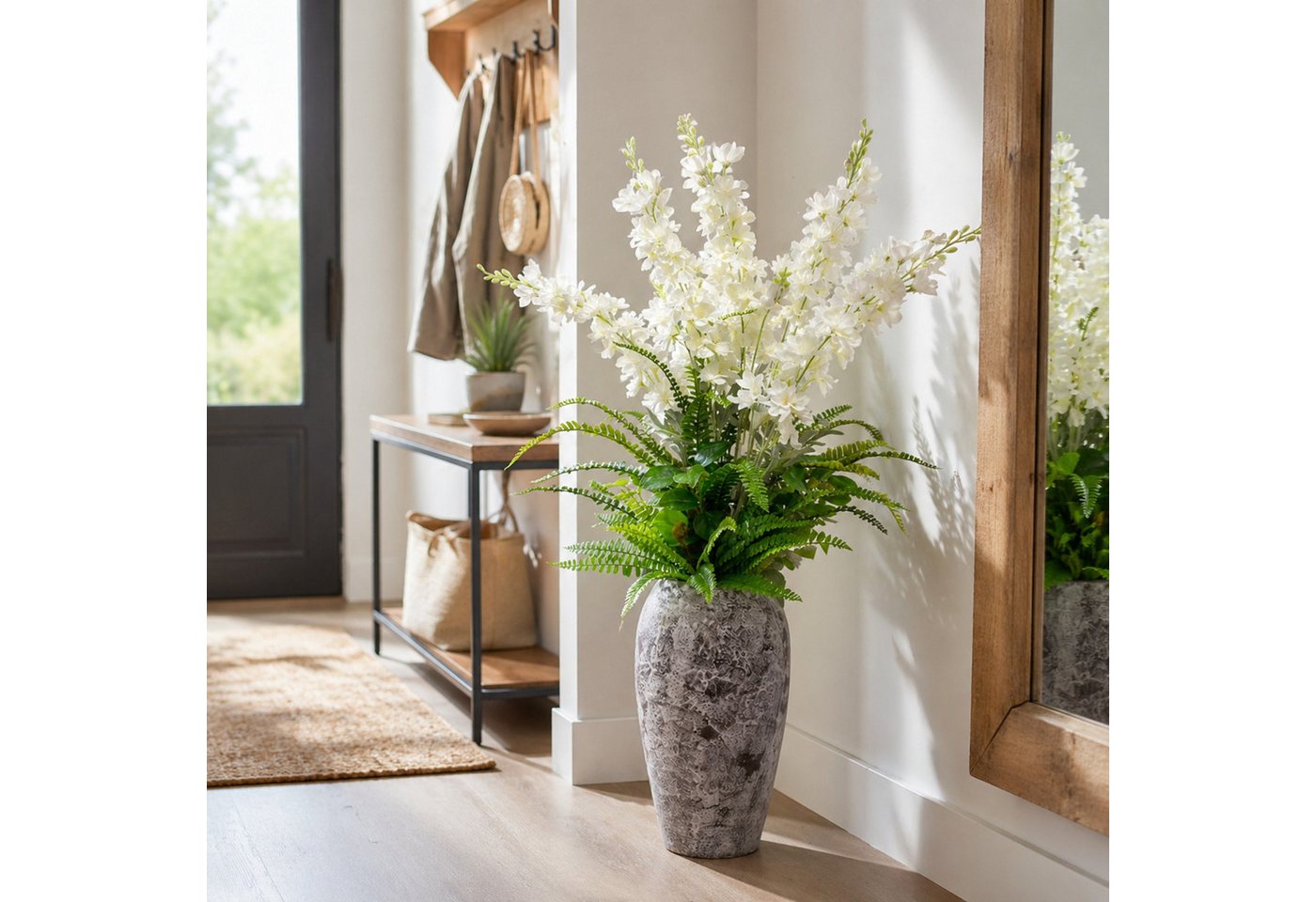 Kunstpflanze Blumengesteck künstlich mit Vase 104cm, UNUS HOME, Kunstblume, Kunstpflanze, mit Vase Bild 5